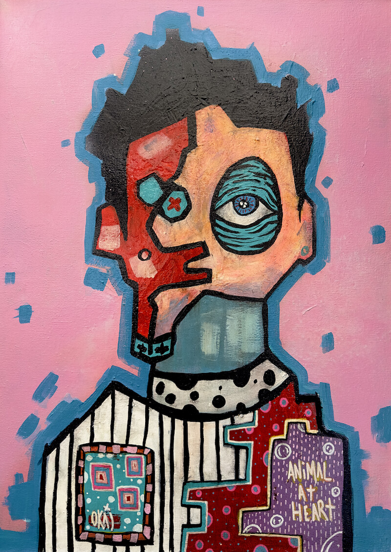 Animal at Heart — mixed media on canvas, 2026