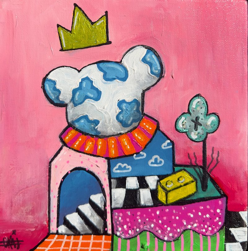 Familiar Faces Part 2 — mixed media on canvas, 2026